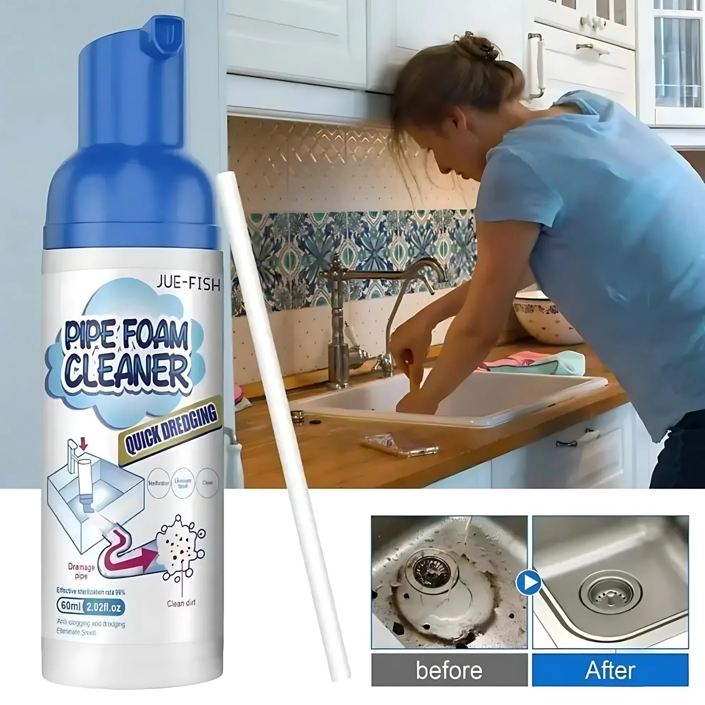 DrainWhizz- Blast Away Clogs & Odors